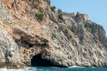 Pirates Cave in the Dil Varna Burnu cape of Alanya Promontorium in Turkey