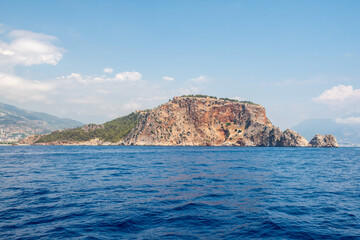 View toward Dil Varna Burnu cape of Alanya Promontorium in Turkey.