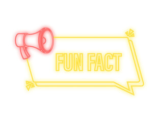 Fun fact neon icon on dark background. Vector stock illustration