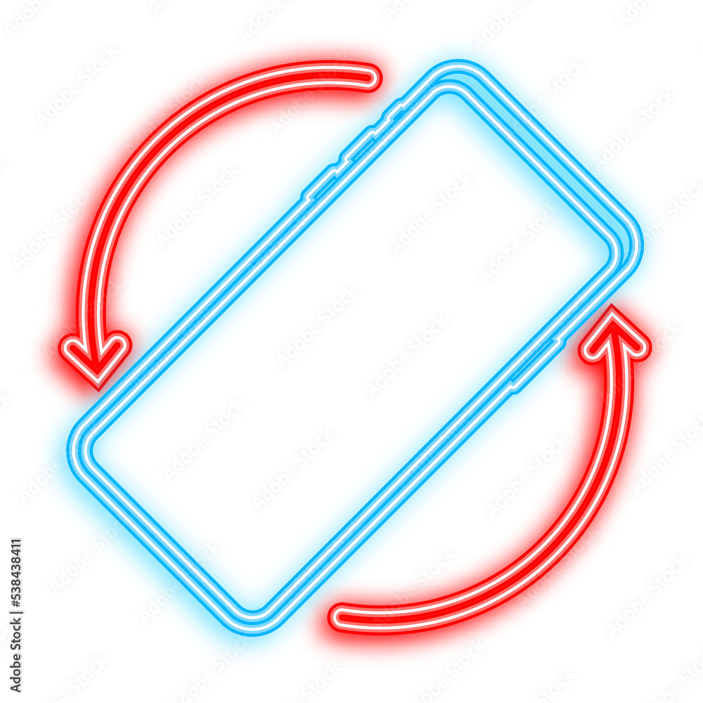 Aufkleber rotate smartphone isolated icon. neon icon. device rotation symbol. turn your device. vector illustr