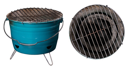 Bucket-shaped grill on an isolated background