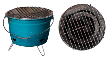 Bucket-shaped grill on an isolated background