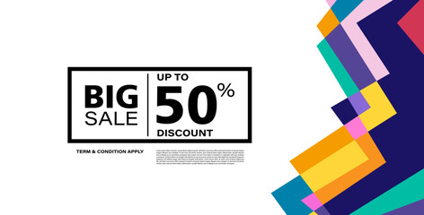Colorful abstract geometric banner template. Giveaway, discount, cash back, gift card, and member card bonus design template.