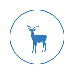 Wild animal impala antelope icon | Circle version icon |