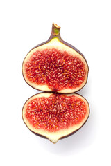 Halves of fig fruit
