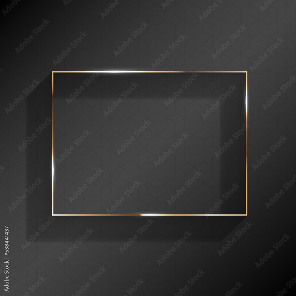 Wall mural abstract luxury template with gold rectangle and shadow - eps10 vector background