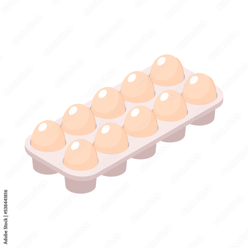 Sticker isometric chicken eggs