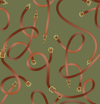Seamless Baroque vector pattern with belts braid. Vector patch for print, fabric, scarf design. Endless ornament for wrapping paper, wallpaper, fashion, textile, fabric