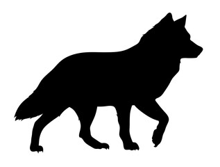 Wolf silhouette. Isolated illustration of a dog. Pet.