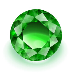 Emerald - vector diamond realistic gemstone illustration