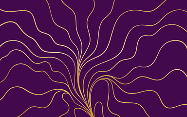 Obraz premium Elegant dark purple background with abstract golden lines