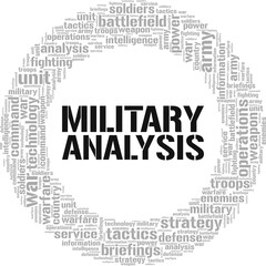Military Analysis word cloud conceptual design isolated on white background.
