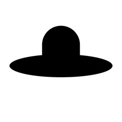 Hat icon isolated on white background. Black hat close-up