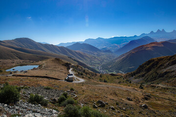 Mountain landscape in summer in the Alps in France