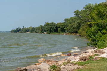 Rocky Shoreline On The Bay Of Green Bay