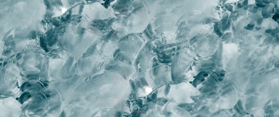Obraz na płótnie Canvas freeze ice pieces, cold abstract background with a touch of blue winter