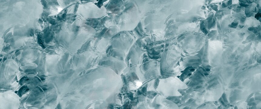 freeze ice pieces, cold abstract background with a touch of blue winter