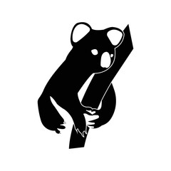 Australia animal koala bear icon | Black Vector illustration |