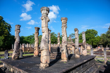 Ruins of Nissanka Lata Mandapaya in Polonnaruwa