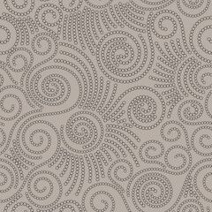 Elegant  brown seamless pattern with curves elements