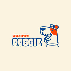 Line art dog logo