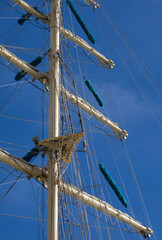 Fototapeta premium sailboat mast against the blue sky