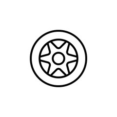 Car wheel vector thin line icon