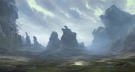 Illustration Beautiful Abstract Landscape Background