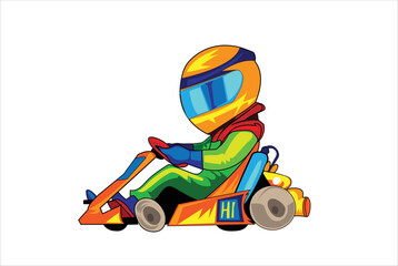 Shifter kart racer cartoon vector illustration 