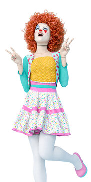 doll clown peace and love half body picture