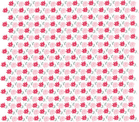 Pattern with pink flowers. Hand drawn seamless pattern Creative trendy background. 