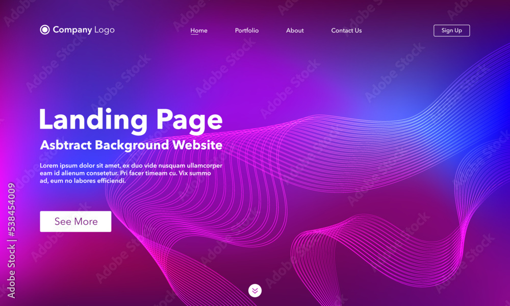 Wall mural landing page. abstract background website. template for websites, or apps. modern design. abstract v