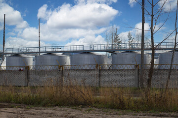 Fototapeta premium Oil depot.Fuel storage warehouse.Storage of diesel fuel in large volumes.
