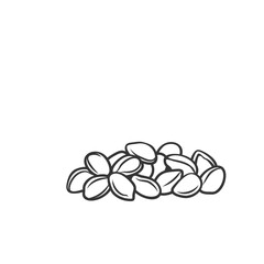 Proso cereal crop grain, outline icon vector illustration. Monochrome drawn seeds proso