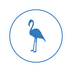 Tall wading flamingo bird icon | Circle version icon |