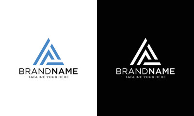 initial letter AF TRIANGLE logo simple and modern vector design, on a black and white background.