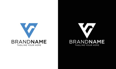 Triangle letter E V modern logo design vector template. on a black and white background.
