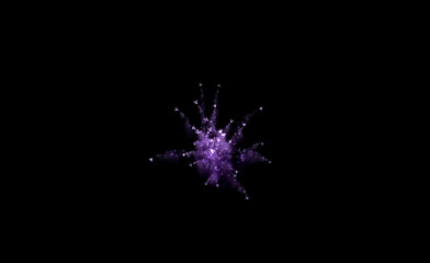 abstract pulsating glow element from particles and dots. explosion, of multi-colored dots creating...
