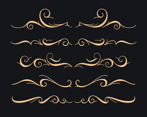 Vintage horizontal ornament frame elements. decorative floral collection