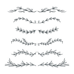 Obraz premium Vintage horizontal ornament frame elements. decorative floral collection 