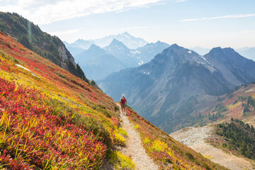 Hike in autumn season