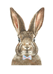 Happy Easter Watercolor bunny illustration card printable..Cute baby rabbit drawing, realistic, detailed animal head,face,portrait. Nursery animal, print, greeting card, Easter,spring ,egg hunt, card 