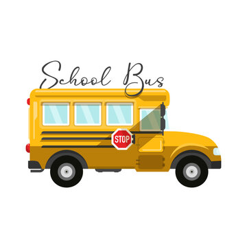 Yellow school bus vector symbol isolated on white background
