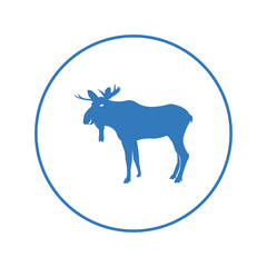 Wild animal elk moose icon | Circle version icon |