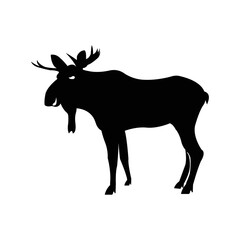 Wild animal elk moose icon | Black Vector illustration |