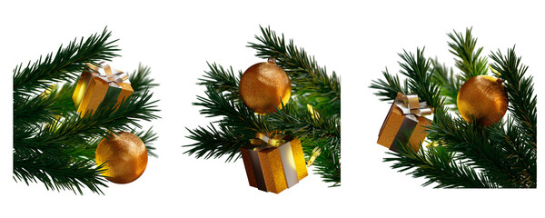 Decoración de Navidad con transparencia PNG. Bolas de navidad.