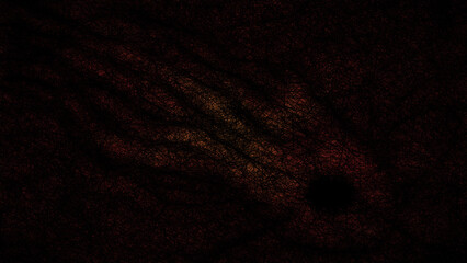Textured abstract image resembling a clam on a bloody fiery background, digital painting