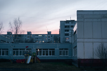 Obraz premium sunset in the city