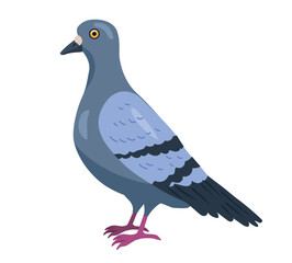City grey bird. Small cute character. Fauna, nature and biology. Toy or mascot for children. Graphic element for printing on fabric, poster or banner for website. Cartoon flat vector illustration