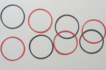 paper ring shapes on blank paper
